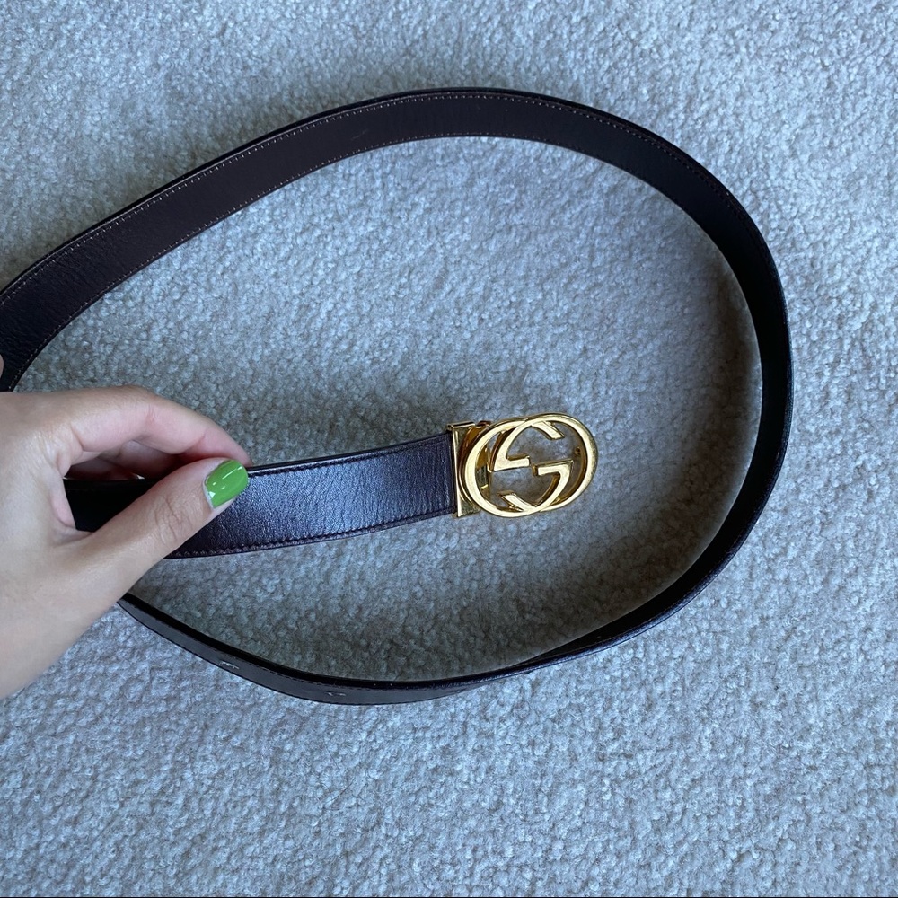 Gucci Brown Belt with Gold Hardware